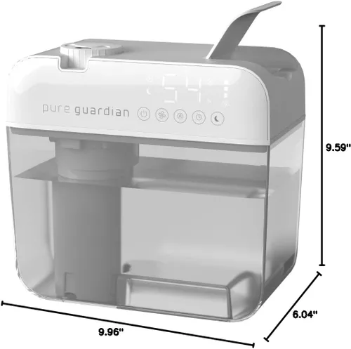 Miniatura 10 de PureGuardian Humidificador ultrasónico de niebla fría de 1 galón, tiempo de funcionamiento de 48 horas, calas de 410 pies cuadrados, humidistato