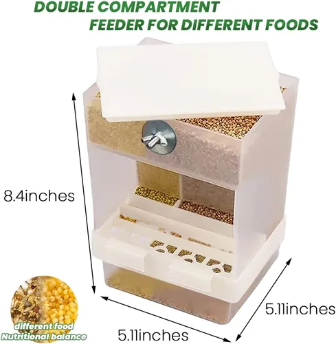 Miniatura 2 de Old Tjikko - Comedero automático para loros, comedero para pájaros sin ensuciar, accesorios de jaula para periquitos canarios, cacatúas, pinzones