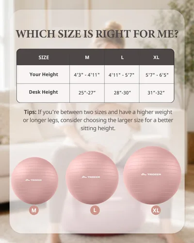 Miniatura 6 de Trideer Pelota de Ejercicio de Yoga, Silla de Oficina y Bola de Equilibrio, Bola de Estabilidad para Pilates, Terapia Física, Entrenamiento