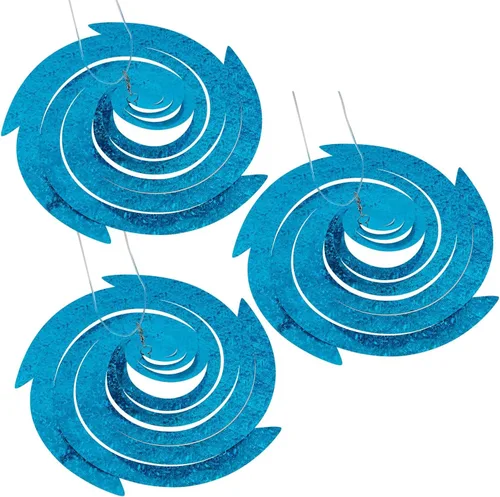 Miniatura 7 de Hausse Reflectores espirales repelentes de pájaros azules de Mylar giratorios, dispositivo reflectante colgante para disuadir aves, decorativo