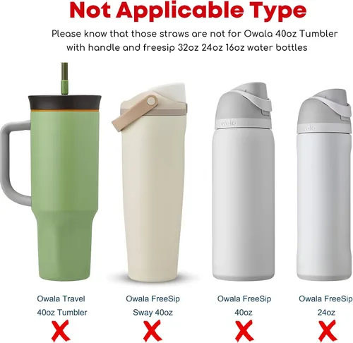 Miniatura 4 de ALINK Pajitas de acero inoxidable para botella de agua Owala FreeSip Sway de 30 onzas, paquete de 6 popotes de repuesto de metal reutilizables solo