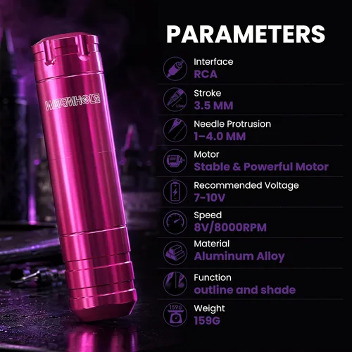 Miniatura 2 de Wormhole Tattoo Kit para principiantes Kit completo de máquina de tatuaje rotativa con 11 piezas de tinta de tatuaje, 10 agujas de cartucho, fuente