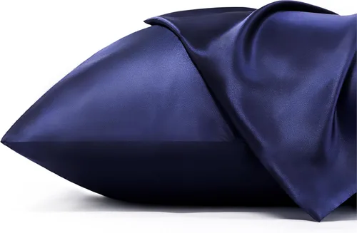 Miniatura 25 de Bedsure Funda de almohada de satén para el cabello, fundas de almohada de satén, tamaño estándar con cremallera, 20 x 26 pulgadas, paquete de 2, 01