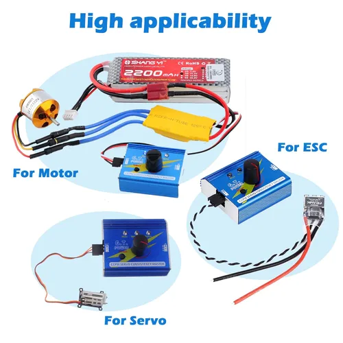 Miniatura 3 de Servo probador digital de 3 canales ESC Checker CCPM Control de velocidad de consistencia + 4 celdas AA estuche de soporte de batería