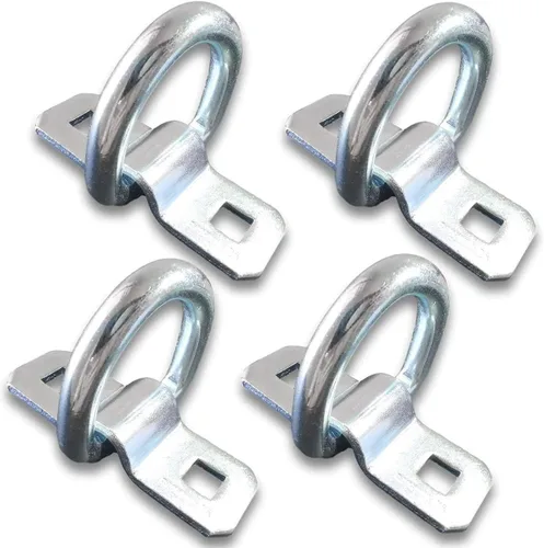 Miniatura 8 de LE KAPMOZ Anillos en D resistentes de 3/8 pulgadas, ganchos de anclaje de amarre para remolque, camión, cama, camioneta, caravana, cámper, ATV