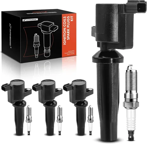 A-Premium Juego de 4 bobinas de encendido y bujías de iridio compatibles con Ford Escape, Fusion, C-Max, Transit Connect, SSV Plug-In Hybrid, Police