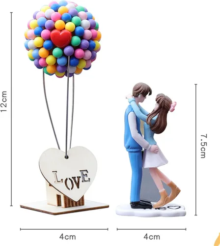 Miniatura 3 de Decoración de globos de muñeca de acción para parejas de caricaturas, decoración de automóvil, lindas parejas de dibujos animados, pareja de dibujos