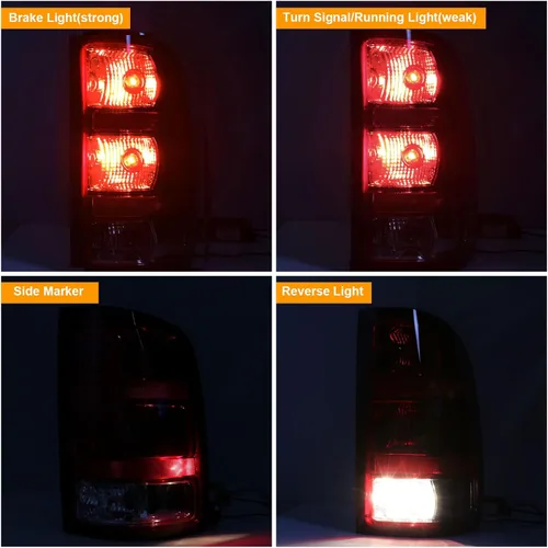 Miniatura 4 de Luz Trasera Compatible con 2007-2014 GMC Sierra 1500 2500HD 3500HD Luz de Freno, Señal, Bombilla # 25958485 GM2801208 del Lado Derecho del Pasajero