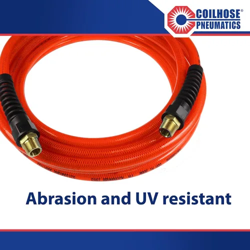 Miniatura 3 de Coilhose Pneumatics PFE40504TR Flexeel Manguera de Aire de Poliuretano Reforzado, ID de 1/4 de Pulgada, Longitud de 50 Pies con (2) Accesorios