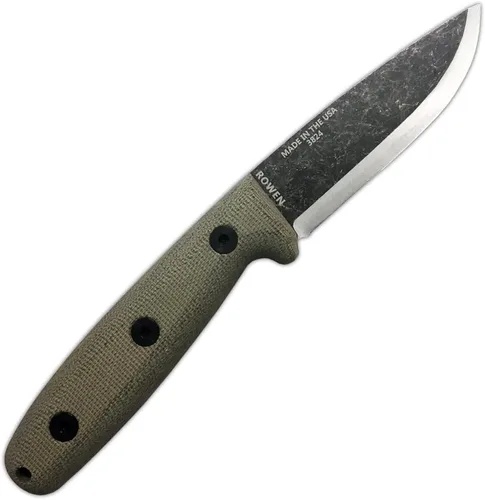 Miniatura 2 de ESEE RB3 Reuben Bolieu Cuchillo de supervivencia de hoja fija, funda de cuero, fabricado en Estados Unidos