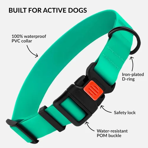 Miniatura 2 de CollarDirect Collar de perro impermeable - Collar de silicona, plástico, resistente al olor, fácil de limpiar, para perros grandes, medianos y Verde