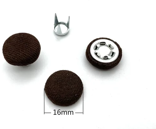 Miniatura 2 de Gorra de béisbol de 5/8 pulgadas / 0.630 in, con botones, botón superior, repuesto para fabricación, suministros de reparación color marrón H155E