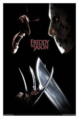 Miniatura 14 de Trends International Freddy vs. Jason - Póster de pared de una hoja, 14.725 x 22.375 pulgadas, versión enmarcada de madera de granero