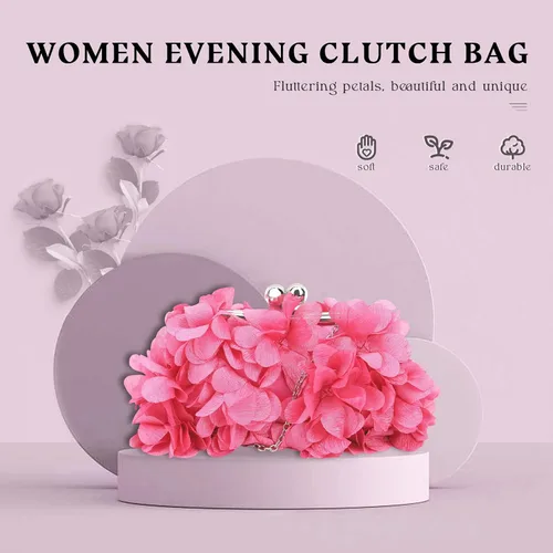 Miniatura 9 de JAMBHALA Bolso de noche para mujer, pequeño bolso floral con cadena para boda, fiesta, baile de graduación