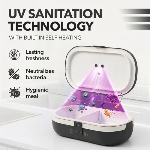 Miniatura 2 de UVI, Fiambrera eléctrica autodesinfectante para adultos, calentador de alimentos portátil para trabajo y viajes, lonchera portátil con calefacción