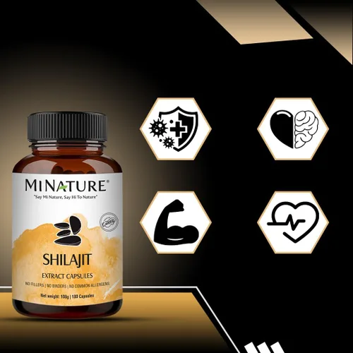Miniatura 3 de Cápsulas Shilajit – Extracto sin OMG de mi Nature 180 cápsulas vegetales Promueve la energía vibrante y la vitalidad 1000 mg Cápsulas