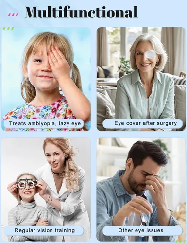 Miniatura 3 de 20 parches adhesivos para los ojos para niños, parche médico desechable transpirable para ambliopía ojo perezoso, vendajes adhesivos sin látex