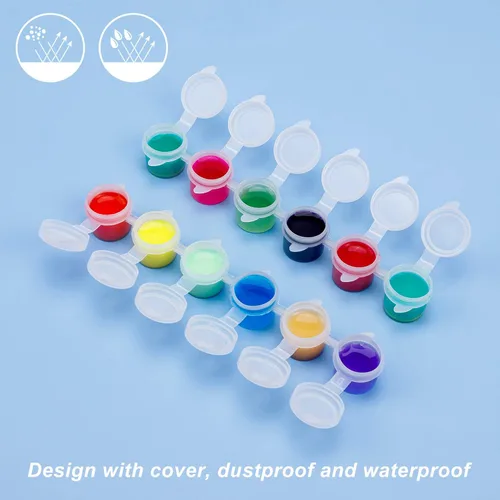 Miniatura 6 de YGAOHF 120 macetas de pintura con tapas, 0.2 fl oz/0.17 onzas, macetas grandes vacías con tapas, contenedor de pintura acrílica fácil de abrir, 20