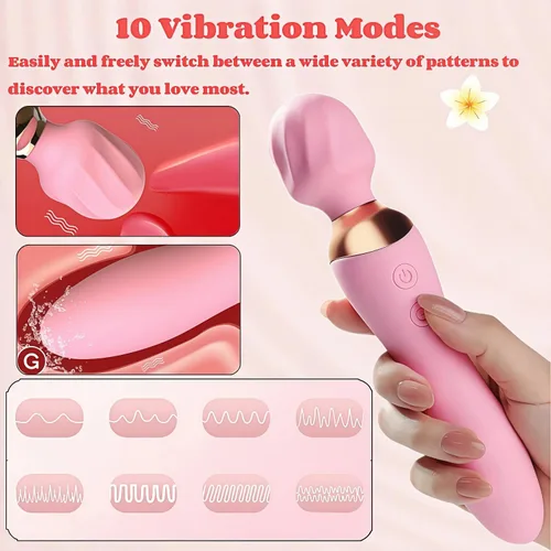 Miniatura 2 de Juguete para adultos para mujeres, seguro para el cuerpo e impermeable, recargable de 10 velocidades, vibración silenciosa para relajación de cuerpo