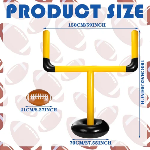 Miniatura 3 de Zhanmai Inflatable Jumbo Football Set Inflatable Football Goal Post with Beach Ball Target Goal Post Ball or Outdoor Sport Summer Beach Pool Party