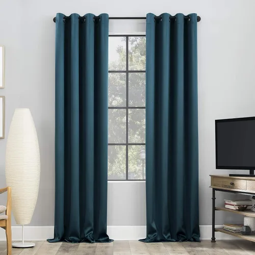 Miniatura 26 de Sun Zero Nordic - Juego de 2 paneles de cortinas con ojales de grado teatral extremo 100% opacas, 104" x 96" (2* 52" x 96"), cortinas opacas blanco