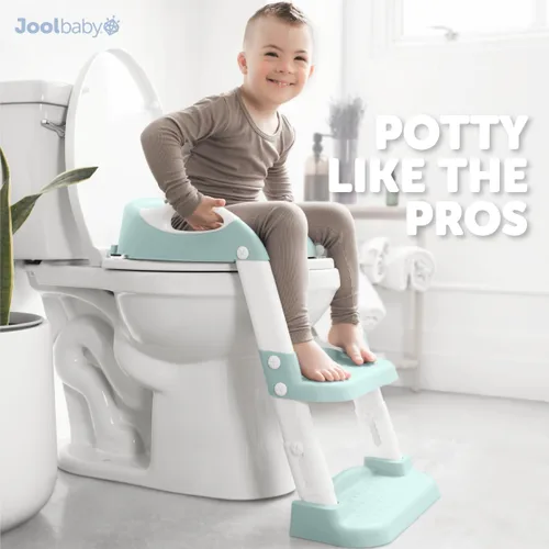 Miniatura 8 de Jool Baby Asiento de Entrenamiento para Ir al Baño con Escalera de 2 Escalones para Niños Pequeños - Protector contra Salpicaduras, Altura Ajustable