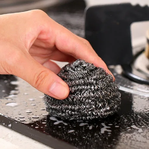 Miniatura 4 de KTOJOY - Juego de 6 estropajos de lana de acero inoxidable Stainless steel scrubbers for kitchen, bathroom, pots, pans, grill; heavy duty