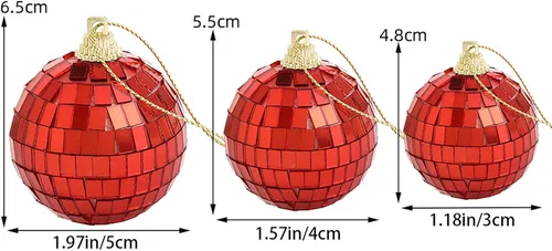 Miniatura 3 de Juego de bolas de discoteca con espejo, decoración de fiesta de discoteca plateada, bolas de Navidad reflectantes brillantes fáciles de colgar