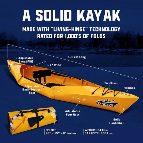 Miniatura 4 de Tucktec Kayak plegable PRO de 10 pies – Kayak plegable de tamaño completo – Kayak portátil para adultos – Fabricado en Estados Unidos