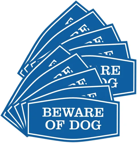 Miniatura 45 de All Quality Fancy Beware of Dog Letrero Material duradero Señales de seguridad para el hogar Fácil de instalar (negro/oro), mediano, 1 paquete
