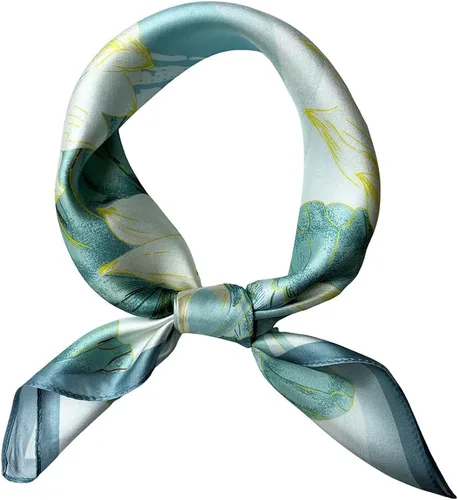 Miniatura 37 de FONYVE Bufandas 100% de seda de morera para mujer, bufanda cuadrada ligera de satén para la cabeza, bufanda pequeña de seda para dormir, 21 x 21