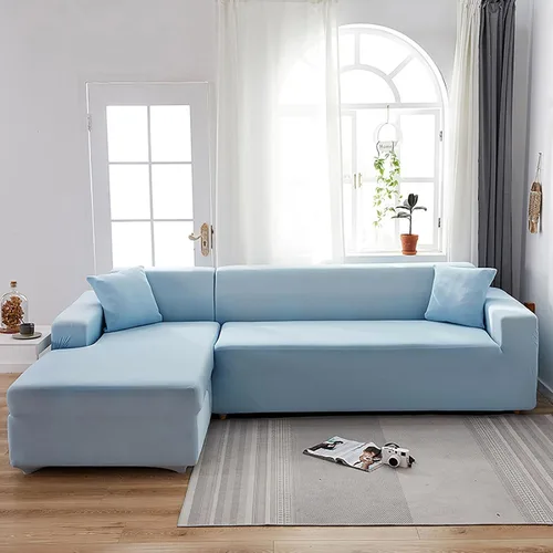 Miniatura 26 de Konsilsa Funda elástica para sofá en forma de L, funda completa para sofá de 1/2/3/4 plazas, protector de muebles suave, antideslizante, lavable a