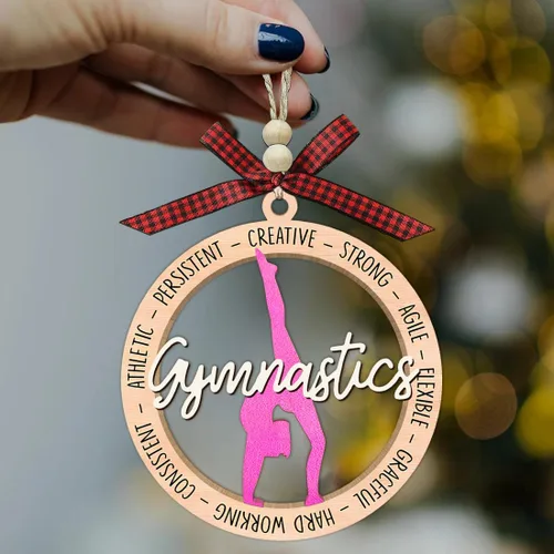 Miniatura 5 de Adorno de gimnasia para niña, adornos de gimnasta para árbol de Navidad, regalos de gimnasia para niñas, entrenadora, regalos de gimnasta para niñas