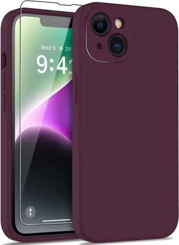 Miniatura 51 de DEENAKIN Funda compatible con iPhone 14 Plus con protector de pantalla, funda mejorada para cámara, goma de gel de silicona suave probada contra