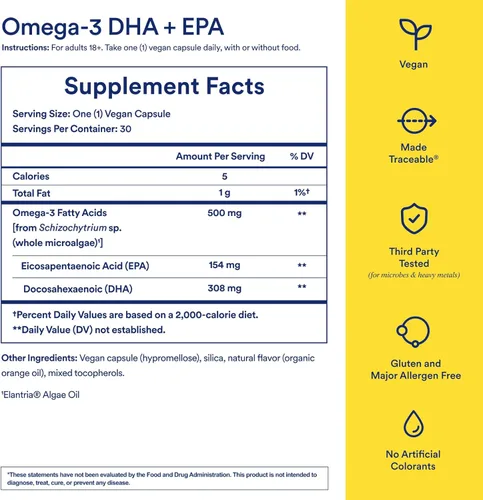 Miniatura 3 de Ritual Omega 3 - Vegano - Dosis respaldada por la ciencia de ácidos grasos DHA y EPA en proporción 2:1, biodisponible, apoyo para la salud cerebral