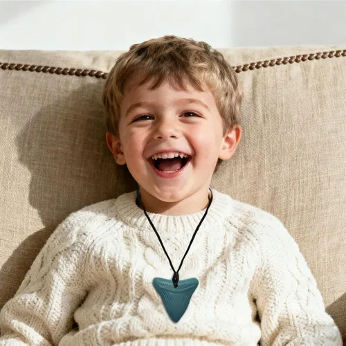 Miniatura 5 de Collares masticables para niños sensoriales, 6 unidades, collares masticables juguetes sensoriales para niños y niñas con autismo, TDAH, ansiedad