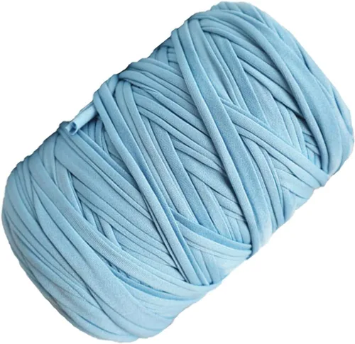 Miniatura 9 de Hilo de camiseta de 130 yardas, tejido de ganchillo de tela de ganchillo, hilo de camiseta de color sólido para principiantes de ganchillo para Negro