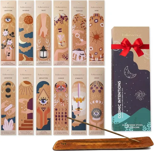 Miniatura 10 de Folkessence - Juego de 6 varillas de incienso (120 varillas), incienso Nature's Whisper para aromaterapia, meditación y fragancia para el hogar
