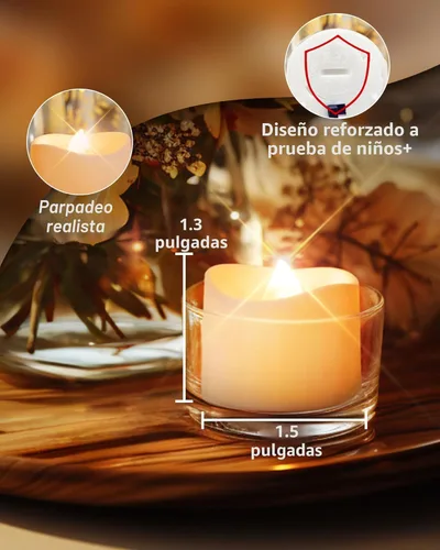Miniatura 3 de Homemory Paquete de 24 velas LED sin llama, funciona con pilas, velas eléctricas falsas de más de 200 horas para votivo, aniversario, centro de mesa