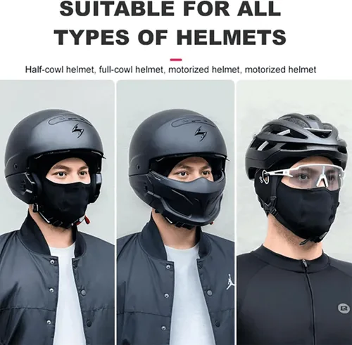 Miniatura 8 de Capucha de ciclismo con protección facial de seda de hielo, Gorros para El Frio para hombres, máscara facial de ciclismo para montar en moto