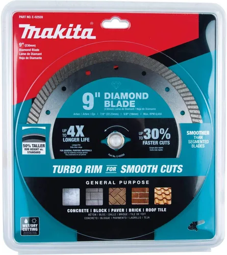 Miniatura 2 de Makita E-02559 - Hoja de diamante de 9 pulgadas, turbo, uso general