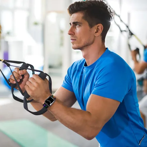 Miniatura 7 de Correa deportiva compatible con Apple Watch 42mm 44mm 45mm 46mm 49mm 38mm 40mm 41mm para mujeres y hombres, correa de repuesto transpirable de Negro