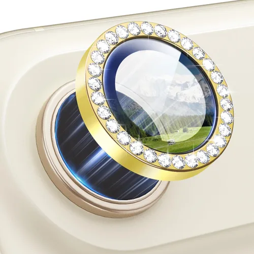 Miniatura 38 de Protector de Lente de Cámara Bling para iPhone 17 Pro / 17 Pro Max, Anillo de Metal con Diamante Individual con Dureza 9H, Protector de Pantalla