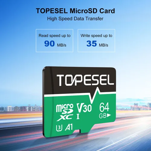 Miniatura 2 de TOPESEL: 2 unidades de tarjeta micro SD de 64 GB, 4K Camera Pro, video UHD para GoPro, cámara de acción, dron, smartphone, R/W hasta 90/35 MB/s