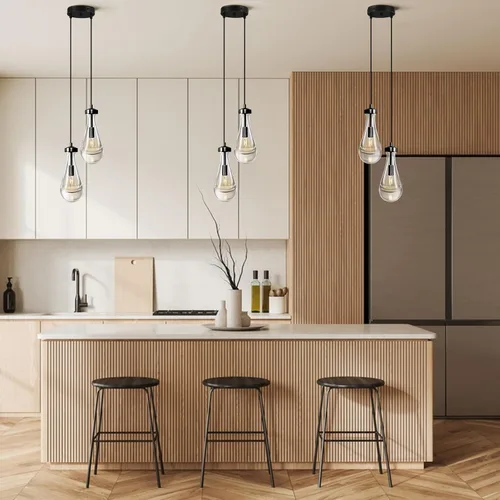 Miniatura 2 de Luces Colgantes Modernas en Forma de Gota de Lluvia, Lámparas Colgantes de Latón de 2 Luces para Isla de Cocina, Iluminación Colgante Dorada