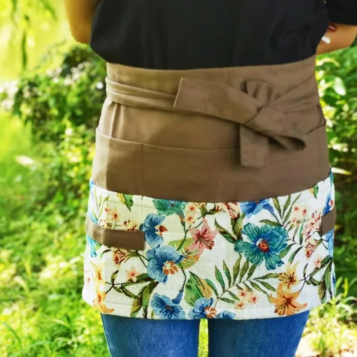 Miniatura 2 de Delantal de jardín para mujer, delantal de servicio lindo, delantal de flora con 8 bolsillos, regalo de San Valentín para mamá, esposa, novia