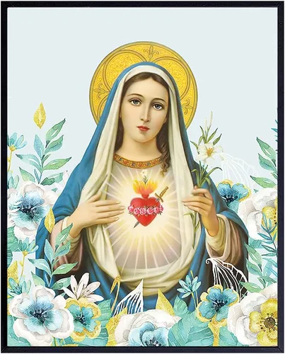 Cuadro de la Virgen María - Decoración de pared católica - María Madre de Dios - Santa Madre - Regalos cristianos - Arte de pared religioso - Mamá