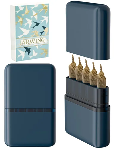 Miniatura 10 de Caja de almacenamiento con 5 agujeros a prueba de olores para conos pre-enrollados tamaño King, caja para 5 cigarrillos de tamaño regular, pequeño