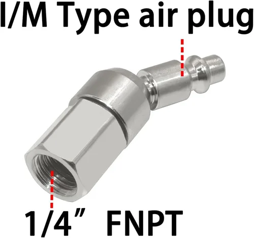 Miniatura 2 de Industrial 1/4" giratorio enchufe de aire con rosca hembra de 1/4 pulgadas para accesorios de compresor de aire (2 piezas)