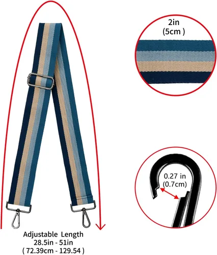 Miniatura 89 de ZOOEASS Hebillas de níquel Correa ancha para el hombro ajustable de repuesto para cinturón de pistola, hebilla de guitarra estilo bandolera